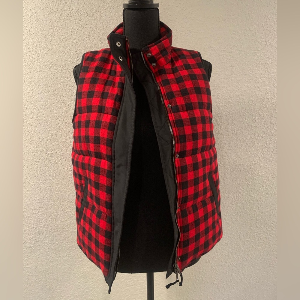 Madewell puffy checkered vest